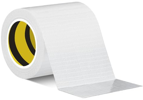 Fyrdm 80mm x 20m Ruban Adhésif de Réparation Toile, Ruban Étanche Blanc, Rouleau de Rubans Adhésif Robuste et ImperméAble Blancs, Gaffer Blancs, pour Scellement, Renforcement, Réparation