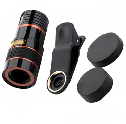 FUNNETOYU Teleobiettivo 8X per Smartphone con Clip Lente Monoculare per Telefono con Zoom Regolabile Obiettivo Telescopico Esterno Compatibile con Fotocamere Posteriori Facile da