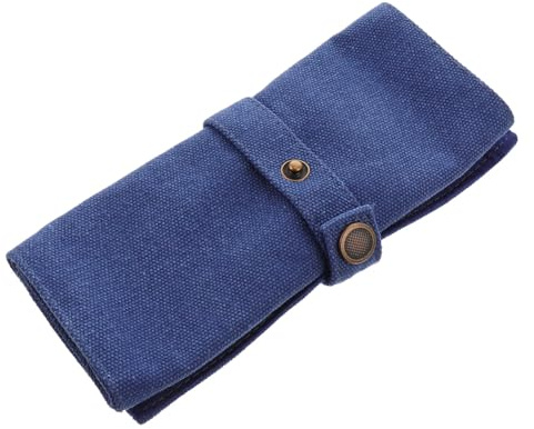 PACKOVE Bolsa Organizadora de Relojes y Cierre Seguro Cordón para Viaje de Lona Azul Capacidad para 5 Relojes, Diseño Enrollable