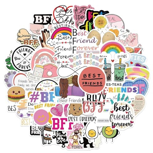 Adesivi 50 Pezzi Stickers Amicizia Divertenti, Adesivi Alla Moda Popolare, Adesivi Vinile Impermeabili, Adesivi per Computer Pc Portatile Telefoni Cellulare Valigie Scrapbooking Agenda ecc