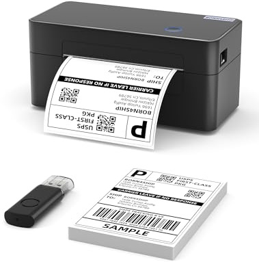 BORN4SHIP Stampante per Etichette Termica 4x6 USB per Spedizioni, Compatibile con Etsy, Amazon, Adatta per Piccole Imprese di Trasporto (solo Connessione USB)