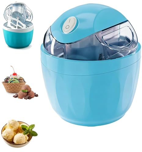 Mini heladera casera, fácil de usar en solo 15 minutos. Prepara helado y yogur helado en porciones individuales. Ideal para familias. (Blue)