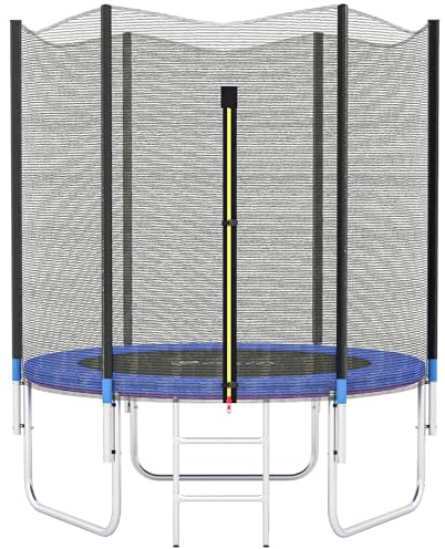SPORTNOW - Trampolín exterior infantil con malla de seguridad, escalera Ø 180 cm