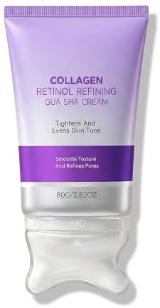 Ansiktsfuktkräm med Gua Sha, halskräm med kollagen och retinol, kollagen-retinol-gua-sha-kräm för ansikts- och halsvård, retinol ansiktskräm, kollagenkräm, retinol kroppskräm. (1pc)