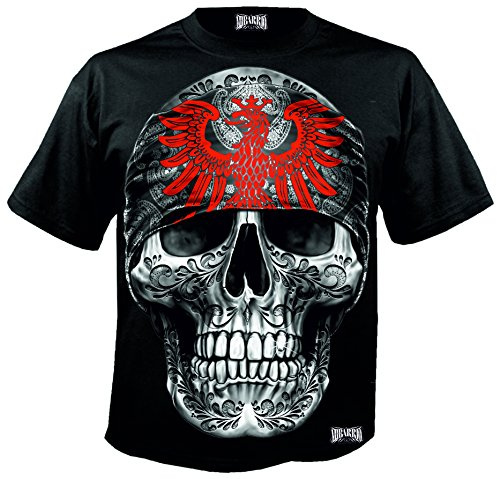 Mi Barrio Art Big Skull,Frankfurt Fanartikel,T-Shirt schwarz Frankfurt,100% Baumwolle Grösse S-3XL Shirts der Art Collection Fallen Größer aus, Grössentabelle in Bilder beachten