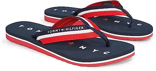 Tommy Hilfiger Chanclas Mujer Tommy Loves NY Beach Sandal Zapatillas de baño, Azul (Midnight), 41