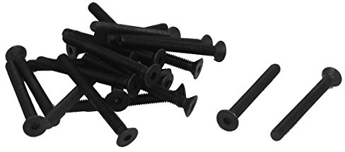 sourcing map 20 Stück Senkkopfschrauben Metrisch M4 x 40mm Schwarz | Flachkopfschrauben Senkkopfschrauben, Mit Innensechskant, Metrisch