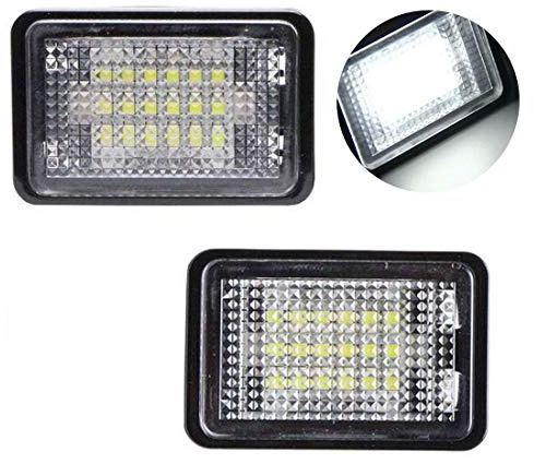 VIGORFLYRUN PARTS LTD 2Pcs LED Lumière de Plaque d'immatriculation, Canbus sans Erreur Blanc 6000K 18SMD LED Lumière pour GLK X204 2007-2017