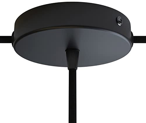 creative cables - Zylindrischer Lampenbaldachin Kit aus Metall mit 1 Haupt- und 2 Seitenlöchern - Zylindrisch, Schwarz