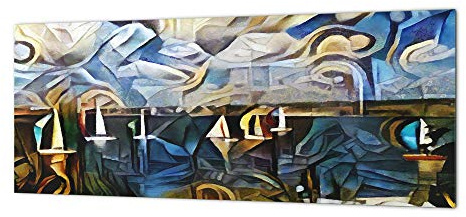 Toughened Printed Glass backsplash - Kitchen Wall splashback Art Series BBS03C: