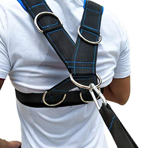 DAUERHAFT Bande de Harnais de résistance harnais de tirage Gilet de Harnais d'entraînement Polyvalent, Bande de résistance de Harnais d'épaule de traîneau Taśmy oporowe