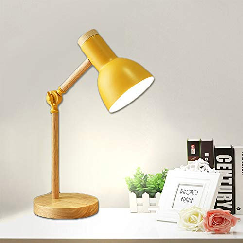 hao Zan Lámpara de lectura LED en madera clásica E27, lámpara de escritorio de metal, lámpara de mesa ajustable, lámpara de lectura, lámpara de trabajo, lámpara de oficina