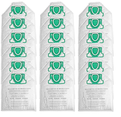 18 Microfleece Vacuum Cleaner Bags, 5 Layers, Suitable for Allergy Sufferers, Premium Quality, Suitable for Vorwerk Kobold VK 200