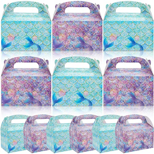 Qpout Mermaid Box Party Cardboard Lunch & Favour Boxes, Mermaid Theme for Kids' Parties