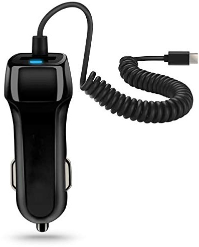 Auto Ladekabel kompatibel mit Samsung Galaxy S25 S24 S23 S22 S21 Plus Ultra FE 5G Kfz 3.1A Ladegerät mit 1M USB Typ C Ladekabel Universal Lade Car Kabel 15W Adapter, Farbe:Schwarz