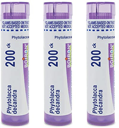 Boiron Phytolacca Decandra 200Ck Homeopathic Medicine for Cold & Flu Relief - Pack of 3 (240 Pellets)