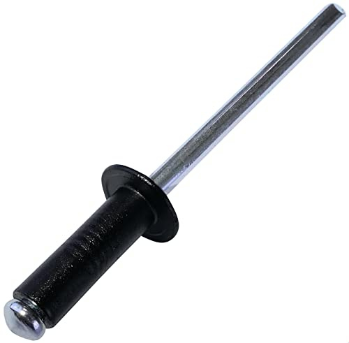 AERZETIX - C57153 - Juego de 50 Remaches ciegos Ø4x12mm color negro RAL 9005 - en acero/aluminio - remache pop con ruptura de vástago