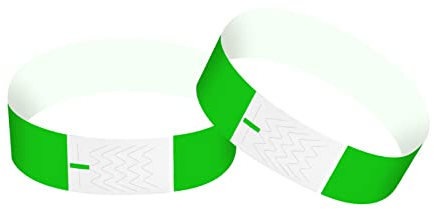 Chstarina 100 Piezas Pulseras papel HDPE, Pulseras Identificativas, Pulseras Papel para Eventos, Pulseras Seguridad y Control, Pulseras de Papel HDPE para Eventos, Fiestas, Festivales (Verde)