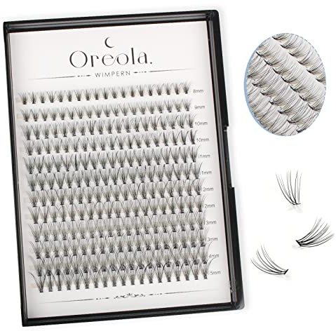 Oreola 20D Einzelne falsche Wimpern wiederverwendbar, Natürlich Faux Mink Lashes Wimperncluster für DIY Einzelwimpernverlängerung, 0.07C 8-15mm Selbstklebende Wimpern, Volumen wimpern Einzelne