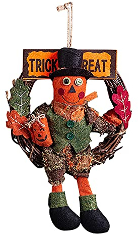 Halloween-Dekorationen, Girlande, Tür, Aufhängung, Auflistung, Dekoration, Rattan-Ring Eierwärmer Filz Tiere (A, One Size)