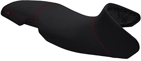 Moto Discovery Funda de Asiento Compatible con BMW F650GS 2000-2007 Negra con Costuras Rojas (B)
