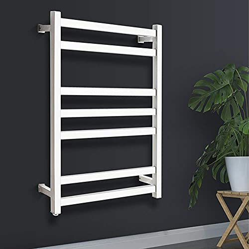 Scaldasalviette Scaldasalviette Scaldasalviette Intelligente Solo Elettrico,Radiatore Scaldasalviette Elettrico Per Bagno Piccolo Piatto Fissato A Parete 600 * 825 * 120Mm,Bianco,Nero Acciaio Inossida