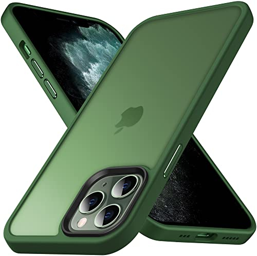 Anqrp Designed for iPhone 11 Pro Square Case, [Military Shockproof] Super Soft Silicone Slim Translucent Matte Protective Phone Cover, Compatible with iPhone 11 Pro 5.8, Green