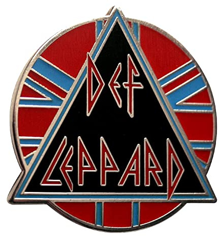 Distrigeek Def Leppard Anstecker aus Metall, emailliert, Logo – für Damen oder Herren – Brosche Badge, Geschenkidee, personalisierbar, Emaille, Ohne Schmucksteine