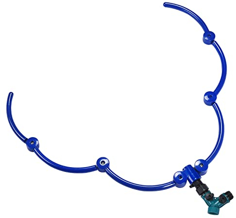 ZZM 360° Baumwassersystem Baumbewässerungsring Kreis Sprinkler und Bewässerungssystem Gezieltes Wasser mit Y-Schlauchverteiler für neue Bäume im Freien Pflanzen Hochbeete Sträucher (groß)