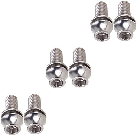 ULTECHNOVO 6pcs Titanium Alloy Screw for Bike Handlebars Kettle Frame Screws for Mountain Bike Accessories
