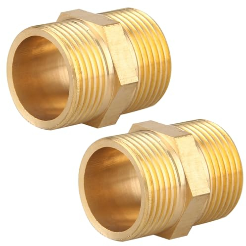 Mamelon double G1 (Ø 32,5mm) laiton mâle,2 pièces Mamelon double hexagonal G1M/M,Raccord de jonction 2 x M Raccord fileté,Double mamelon Raccords en laiton convient pour l'eau potable