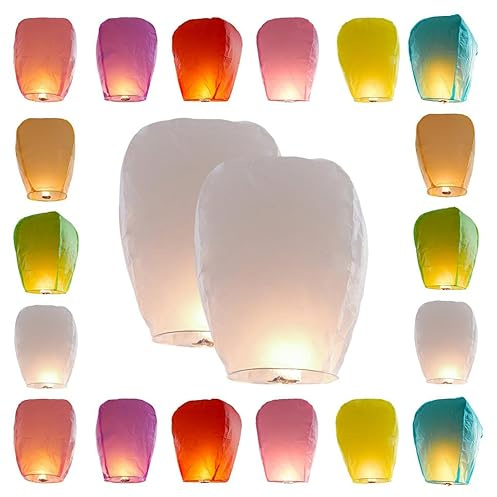 Paper Lanterns Have 20 Pack Colored, Lanterns Easy to Use, Each Package is Equipped with Operating Instructions and Marker Pen. Paper Lantern were The Highlight of Party!