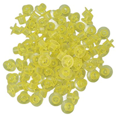 100 Stück Bienenkönigin-Aufzuchtbecher, Bienenzucht-Anbaubecher, Bildung, König-Zellenbecher, Lebendiger Bienenzucht-Bienenzellen-Tischstreifen, Amerikanischer Stil (Yellow)