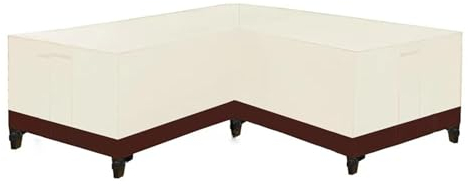 XHDZSW Gartenmöbel Abdeckung, L-Form Lounge Abdeckung Wasserdicht Rattan Sofa Abdeckung, Für Gartenmöbel Sitzgruppe Ecksofa Eck-Loungegruppe Abdeckplane (300x300x98cm,Mi Ka)