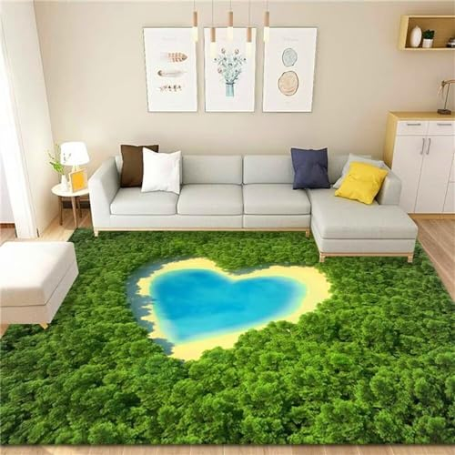 RUGMRZ Tatami Teppich Flickenteppich Waschbar Teppich Grünes Blattmuster Wohnzimmer Zubehör Schlafzimmer Teppich Feuchtigkeitsbeständig Teppich Dunkel 180X280CM