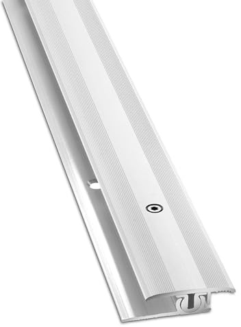 D-TACK Übergangs- & Höhenausgleichsprofil Alu inkl. Schrauben und Dübel | Breite 30 mm | Länge 2,7 m | Silber | Höhenverstellung bis 7 mm universell für alle Bodenbeläge