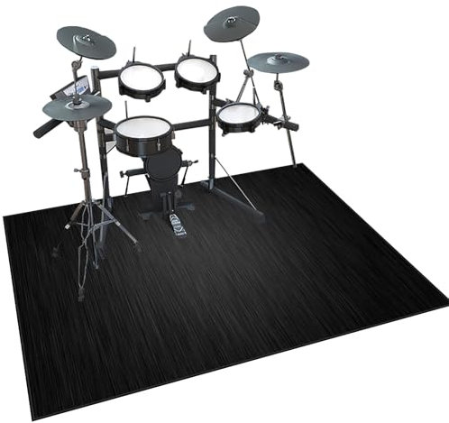 Zteiuqx Schlagzeugteppich Schallschutz Teppich Schallschutzmatte rutschfeste Trommelmatte für E Drum Schlagzeug Elektronisch Snare Teppich Snare Drum Rug 160 x 120 cm Black Modern Area Rug