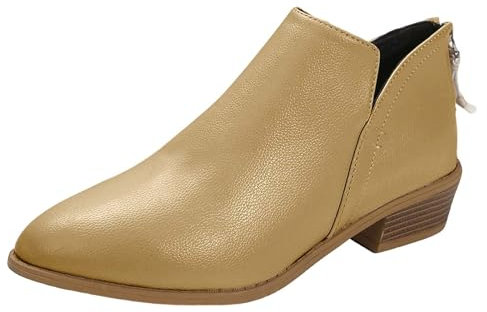 angebote des tages heute Langschaft Stiefel Damen Leder Stylisch & Praktisch Winterstiefel Damen Elegant Klobiger Blockabsatz 2 euro artikel same day lieferung produkte