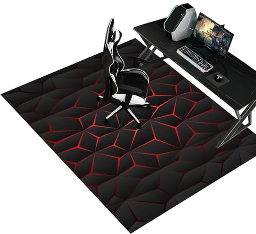Fzamudng Bodenschutzmatte für Hartböden - Schreibtischstuhl Unterlage - Gaming Teppich Stuhlunterlage -70 x 90 cm Bürostuhl Matte - Bodenmatte unter Bürostuhl und Schreibtisch - Schreibtischunterlage