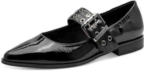 MARCO TOZZI Women's 2-22128-45 Ballerina Shoes, Black (Black Patent), 6 UK