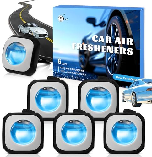 Scent-Hi Car Ambientador Coche, Coches Nuevos Clips para Ambientadores de Coche, Elimina y Previene los Malos Olores de tu Coche, Pack 6 Unidades (6 x 4 ml)