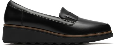 Clarks Sharon Pace - Zapatos Deportivos para Mujer, Piel Negra, Talla 6, Piel Negra, 39.5 EU