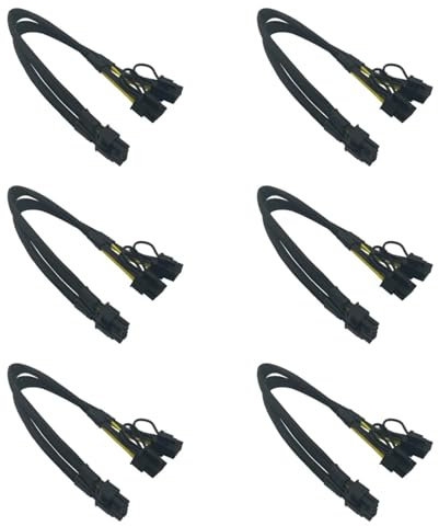 JUYAXIN GPU VGA PCIe 8 pin maschio a due 2 x 8 pin (6+2) maschio PCIexpress cavo di prolunga sdoppiatore a Y intrecciato cavo di prolunga 40 cm scheda grafica cavo di alimentazione