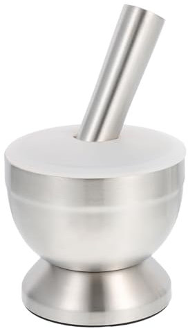 IMIKEYA 1 Satz Pfund-Glas inoxlm küchenmaschiene Küchenprodukt bescherung knoblauch grinder Brecher für Knoblauch Stampfer für Knoblauch und Pillen Küchengerät Rostfreier Stahl Silver
