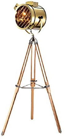 Lámparas de lámpara de Acero Inoxidable de pie lámpara de lámpara con trípode de Madera lámpara de pie portátil Luz de lámpara de pie para Sala de Estar Light Light
