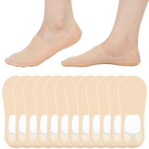 Sorcristy 6 Paar Füßlinge Damen 39-42 Atmungsaktive Ballerina Socken Unsichtbare Sneaker Socken Kurze Füßlinge Rutschfest Sneakersocken für Flache Schuhe