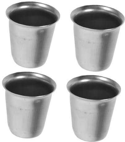 PRETYZOOM 4piezas Copas Plateadas Jerusalén Copa De Pascua Para Brindar Vino Añejo Ornamental Comunión Iglesia Acero Inoxidable Irrompible Metal Hogar Restaurantes Bares Camping