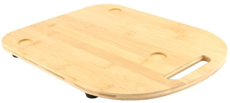 Enwye Tabla deslizante de bambú y madera fácil de mover con 4 patas de goma amortiguadoras y 3 ranuras