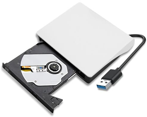 RJLLKD External DVD Drive Type-C 3.0, Portable CD Burner Optical High Speed CD Reader Rw Writer DVD Reader for Laptop, Desktop, Pc, Mac, Ios, Windows 11/10 / 8/7 / Xp/Linux/Vista