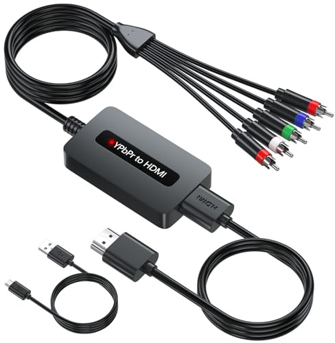 Convertitore da componente a HDMI, adattatore da YPbPr a HDMI con connettore maschio YPbPr, per collegare DVD/STB con uscita componente femmina a televisori HD